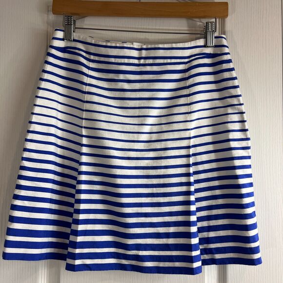 Banana Republic Women's Blue White Stripe Skirt Size 2 - Picture 1 of 10